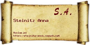 Steinitz Anna névjegykártya